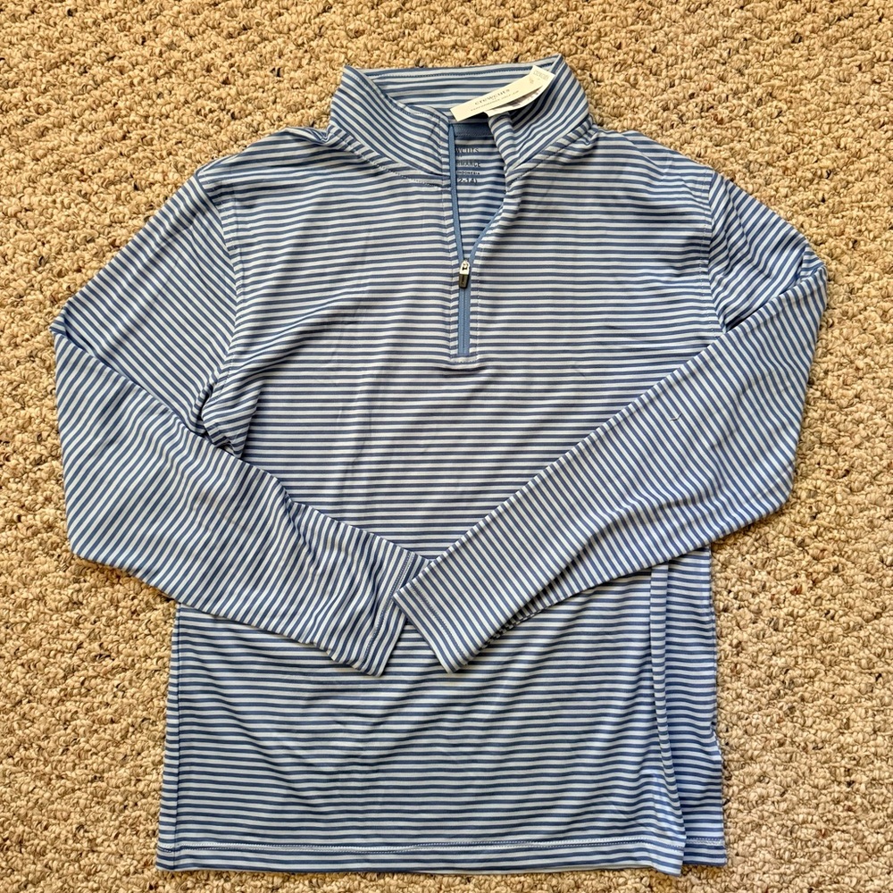 NWT J. Crew Crewcuts Blue and White Striped Performance Pullover